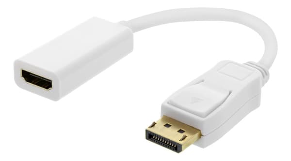 Displayport ma, HDMI fe adapter, DP++, 3840x2160 60Hz, white