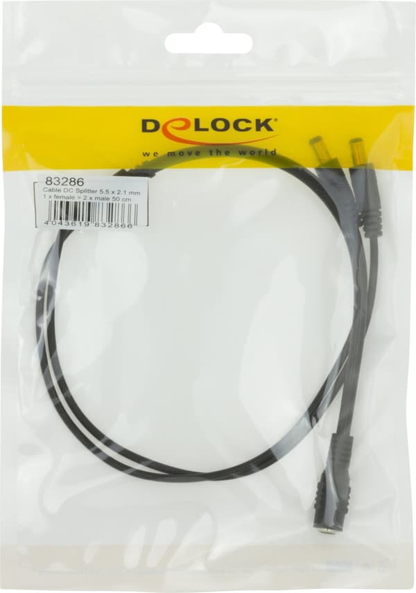 Cable DC Splitter 5.5 x 2.1 mm 1 x female to 2 x male