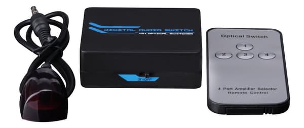 SPDIF/TOSLINK Digital Optic Au 4x1 Switch IR Remote Control