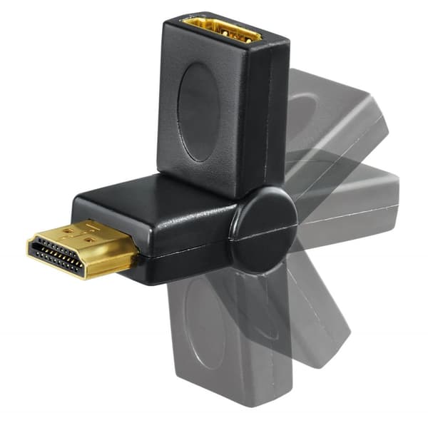 HAMA HDMI Adapter Han-Hun 180° Sort Guldbelagt TL
