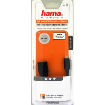 HAMA HDMI Adapter HDMI Hun-HDMI D Han Sort Guldbelagt TL