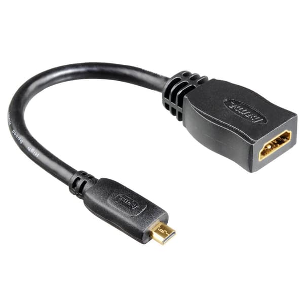 HAMA HDMI Adapter HDMI Hun-HDMI D Han Sort Guldbelagt TL