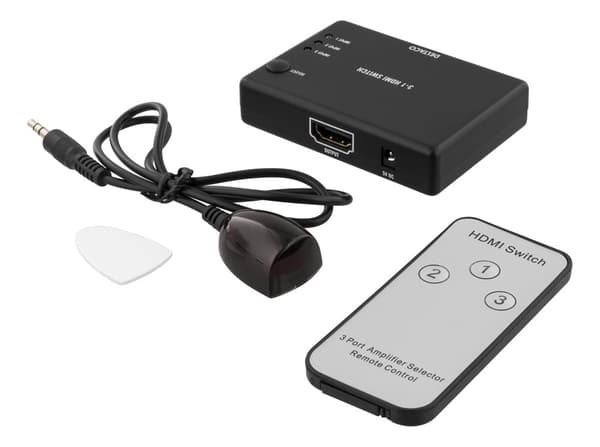 HDMI Switch, 3 inputs to 1 output, sup 4K in 60Hz, 7.1, blac
