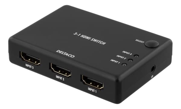 HDMI Switch, 3 inputs to 1 output, sup 4K in 60Hz, 7.1, blac