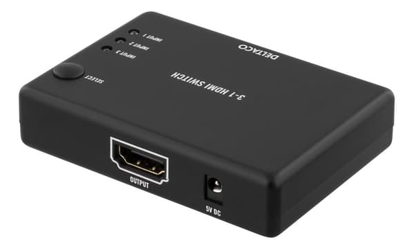 HDMI Switch, 3 inputs to 1 output, sup 4K in 60Hz, 7.1, blac