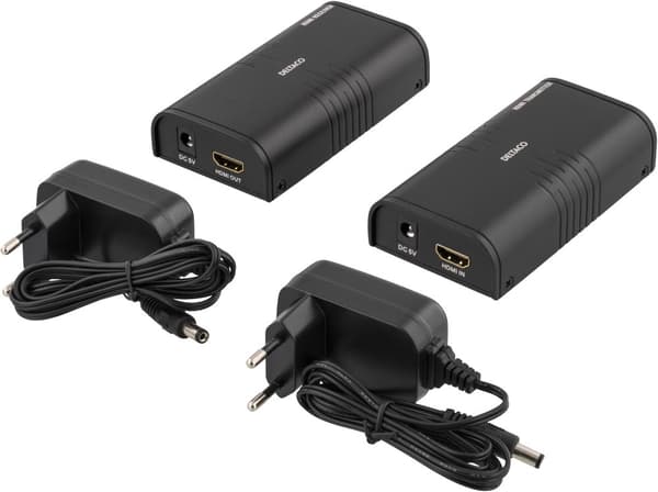 Ethernet HDMI extender, 120 meters in 1080P with Cat6, black