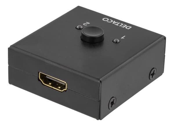 Bidirectional HDMI switch, 1-2 or 2-1, manual, black