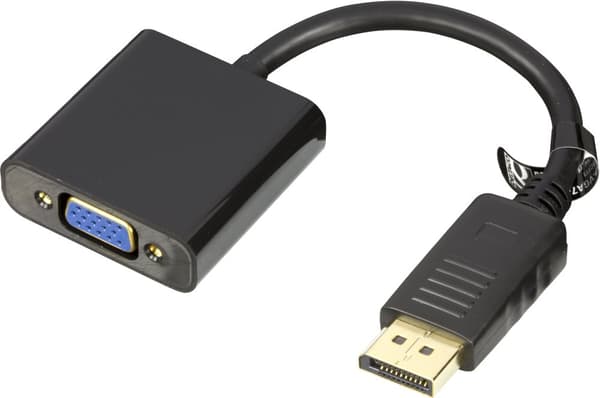 DisplayPort to VGA-adapter, Full HD @60Hz, black, 0,2m