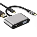 Miniatyrbillede 1 af 6: Adapter 4-i-1 USB-C till HDMI VGA 4K, PD - Silver