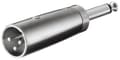 Miniatyrbild 1 av 3: XLR-adapter, AUX-jack 6,35 mm monoplugg till XLR-plugg
