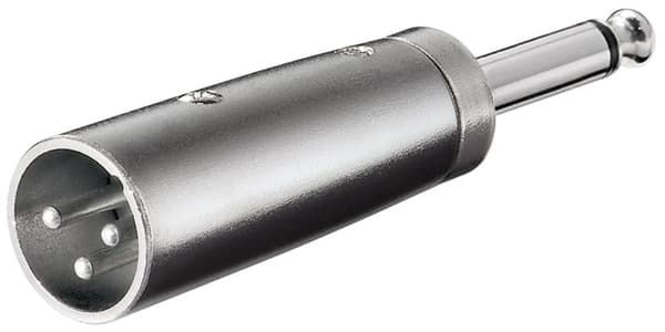 XLR-adapter, AUX-jack 6,35 mm monoplugg till XLR-plugg