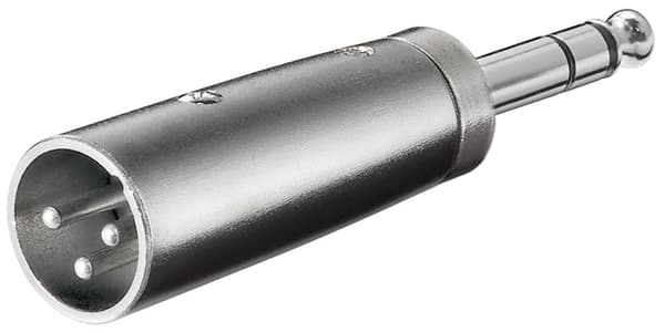 XLR-adapter, AUX-jack 6,35 mm stereo-stik til XLR-stik