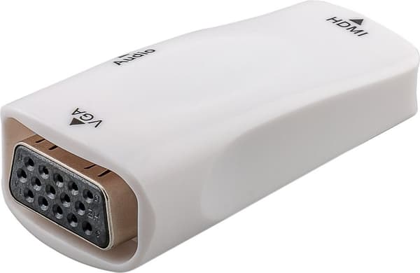 Kompakt HDMI"/VGA-adapter inkl. lyd, gullbelagt