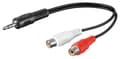 Miniatyrbilde 1 av 3: 3,5 mm lydkabeladapter; hann til stereo RCA hunn