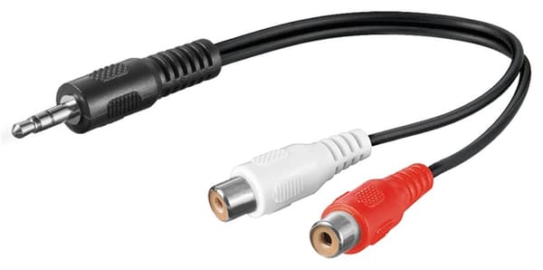 3,5 mm lydkabeladapter; hann til stereo RCA hunn