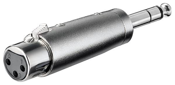 XLR-adapter; AUX-kontakt; 6,35 mm stereo hann til XLR hunn