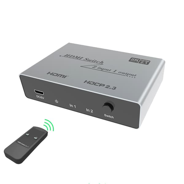 INF HDMI-bryter 8K 2x1 med fjernkontroll