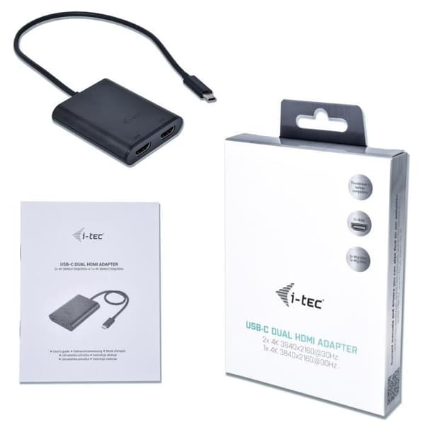 Adapter I-TEC USB-C 2x HDMI upp till 2x4K 30Hz