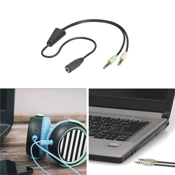 Audiosovitin (kuulokkeet> kannettava tietokone)