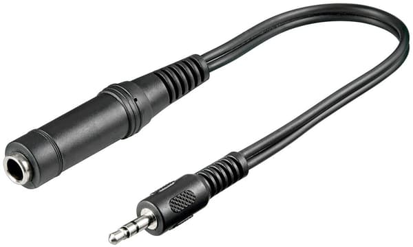 Hovedtelefonadapter, 3,5 mm stik til 6,35 mm jack