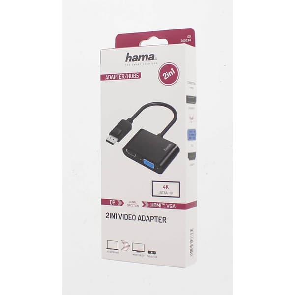 Adapter Multimedia 2-i-1 DisplayPort-VGA/HDMI 4K