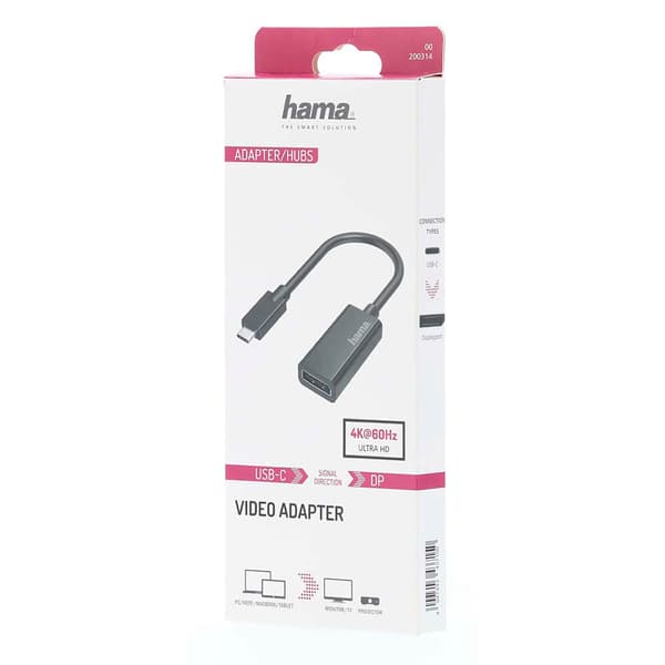 HAMA Adapter Video USB-C till DisplayPort Ultra-HD 4K