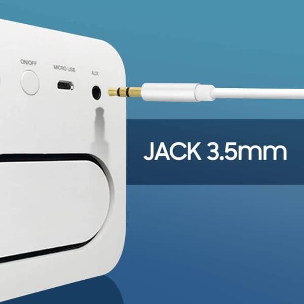 Ljudadapter - Vit - USB-C till Jack 3,5 mm - Vändbar utgång - 1m - Lätt att använda