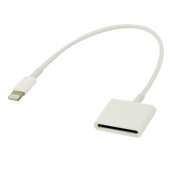 Adapter för laddning och synkronisering - Apple - Lightning till 30 stift - Vit - iPhone, iPad, iPod