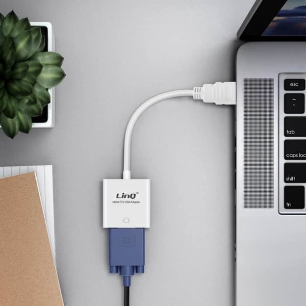 HDMI till VGA-adapter - LinQ - 1080P - Vit - Hane till hona - Kompakt