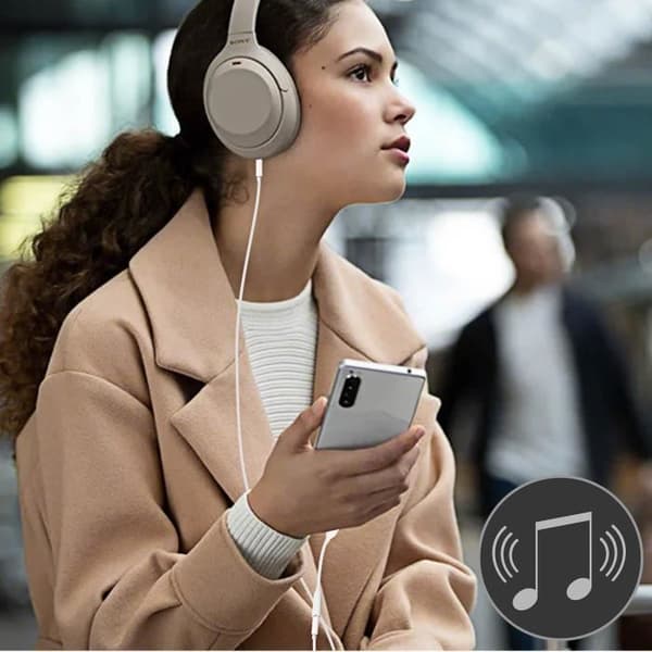 Ljudadapter USB-C till 3,5 mm uttag Samsung Kompakt Kvalitet Ljud Vit