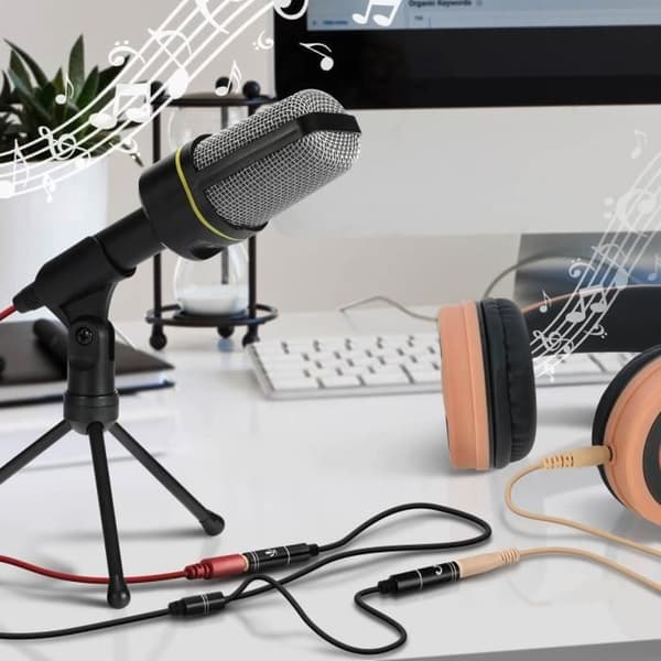 3,5 mm jack ljudadapter till mikrofon och kompakt headset 30 cm svart