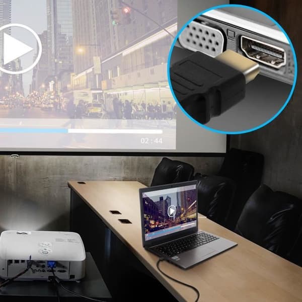 HDMI till VGA-adapter - LinQ - 1,8m - 1920x1080p - Svart - Hane till Hane