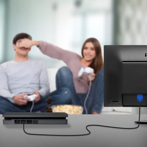 HDMI till VGA-adapter - LinQ - 1,8m - 1920x1080p - Svart - Hane till Hane