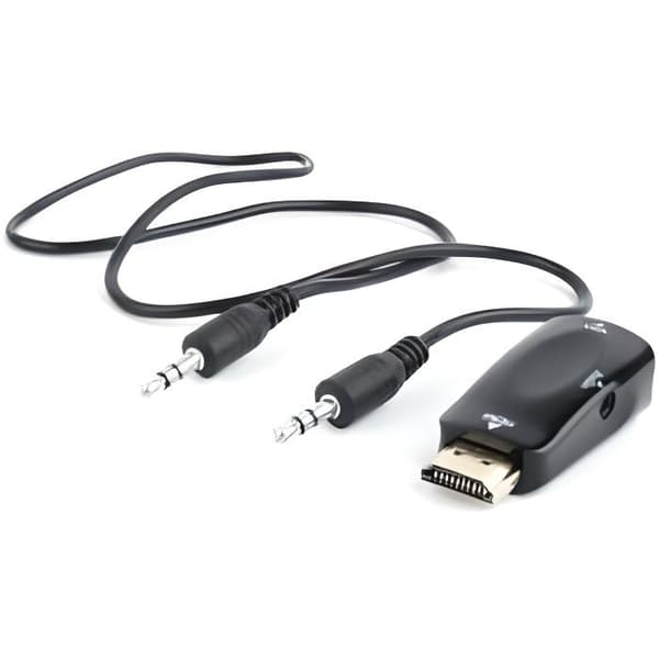Monobloc HDMI / M till VGA / F-adapter med 3,5 mm ljudjack - Blister