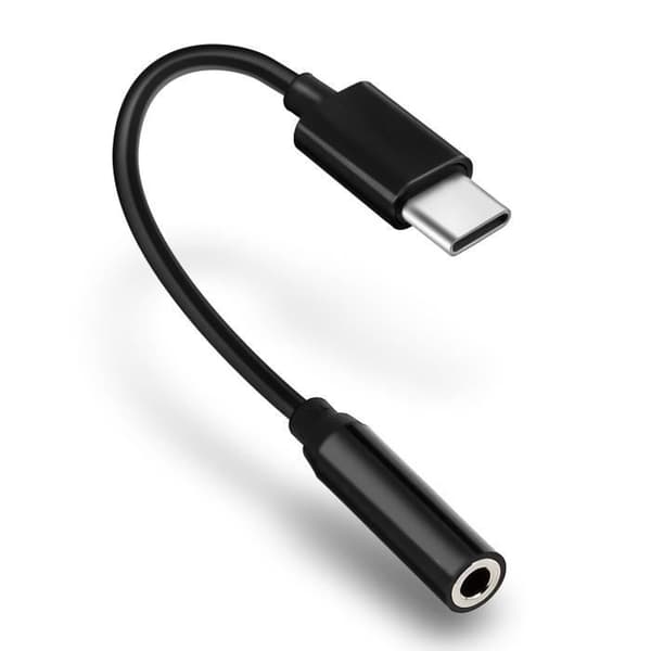 Ljudadapter - Svart - USB Typ C till Jack 3.5 mm - Kompakt - Lätt - USB Typ C-kontakt