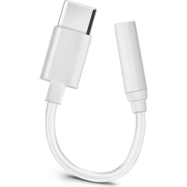Ljudadapter - Vit - USB Typ C till 3,5 mm-uttag - Kompakt - Lätt - Optimal ljudkvalitet