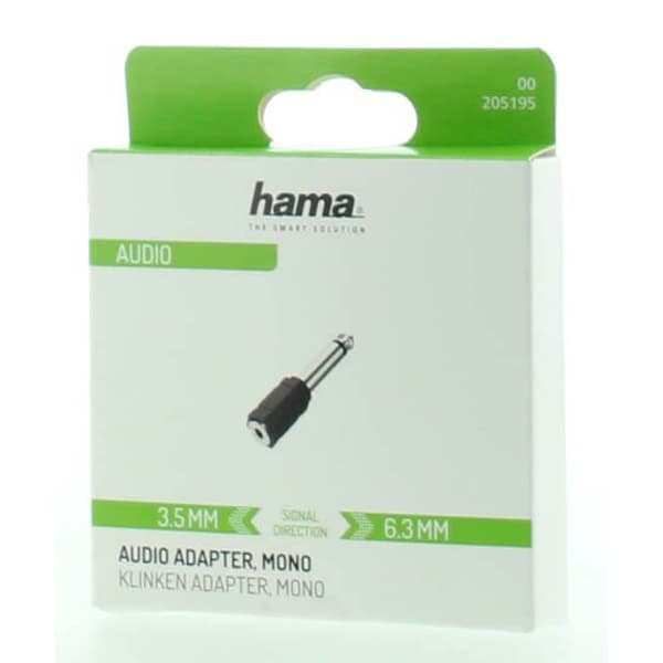 Adapter Audio 3.5 til 6.3 Hunn til Hann Mono