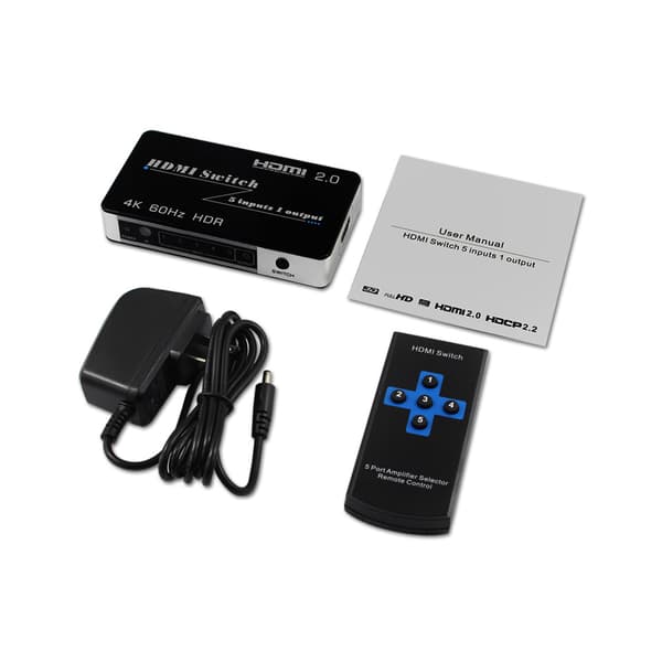 INF HDMI Switch 5 in 1 Out 4K @ 60Hz Sort