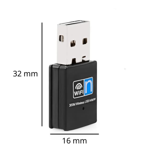 USB WIFI -sovitin - musta - 300 Mbps