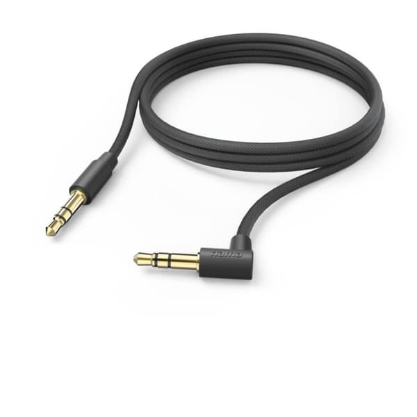Hama Aux-kabel 3,5 mm uttag &ndash; 3,5 mm jack 90&deg; Vinkelplugg 2,0 M Svart