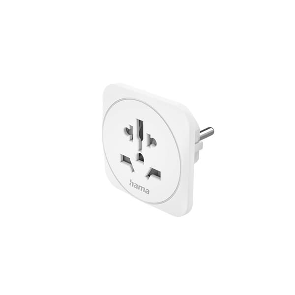 Reiseadapter Type E/F Universal Verden-EU Hvit