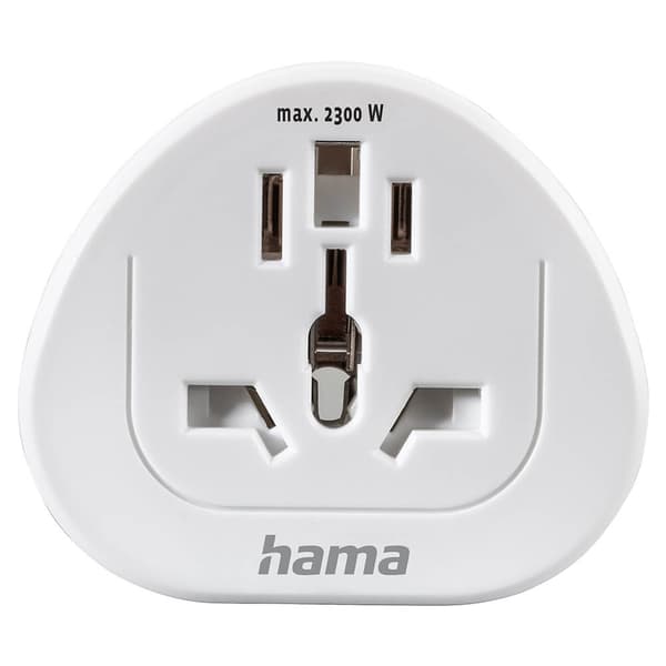 Reiseadapter Type E/F Universal Verden-EU Hvit