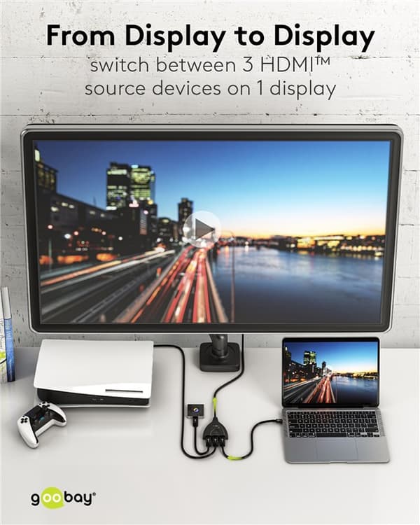 Manuell HDMI™-omkopplare 3 till 1