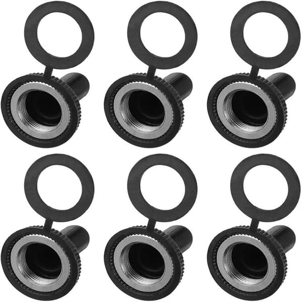 20 Pack gummiisolert vanntett vippebryterhette 12mm Sort