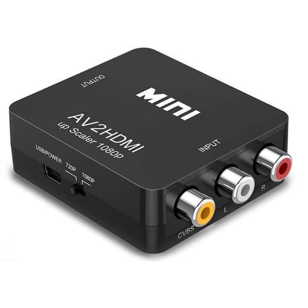RCA til HDMI Konverter Nintendo & Sony Konsoller Sort