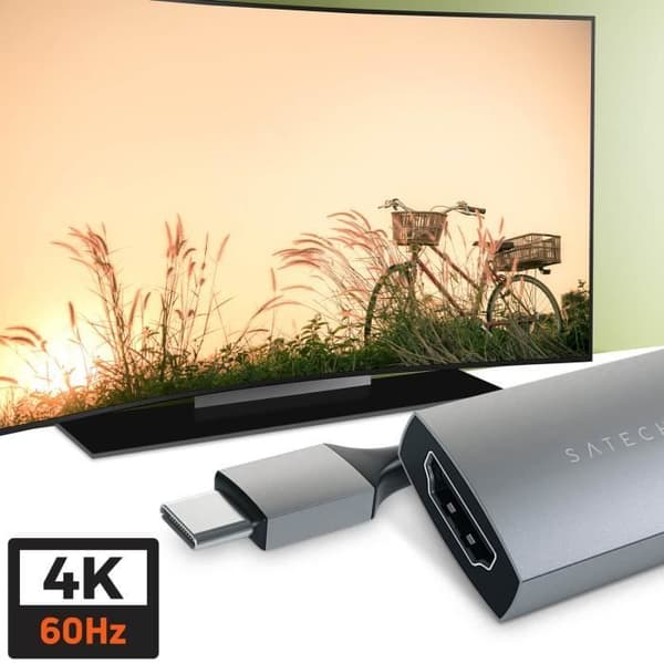 USB C till HDMI-adapter - Satechi - 4K 60Hz - Kompakt - Grå - 19g