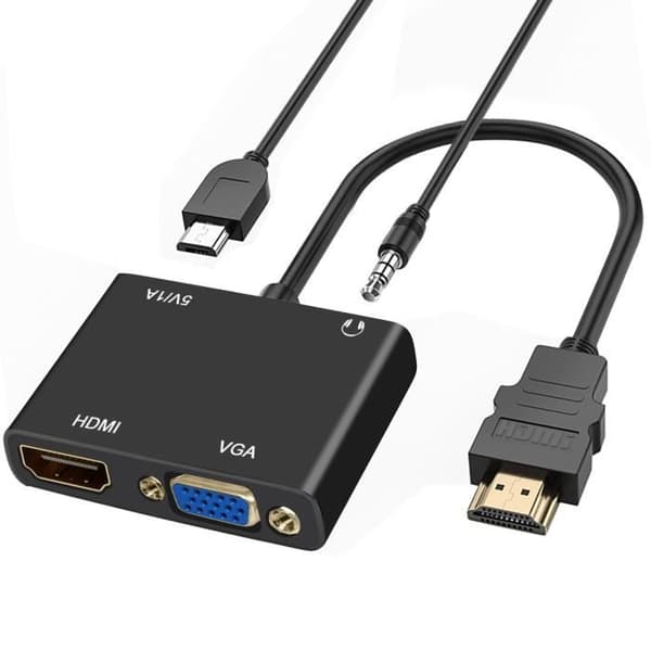 HDMI till HDMI + VGA kvinnlig adapter Videoadapter