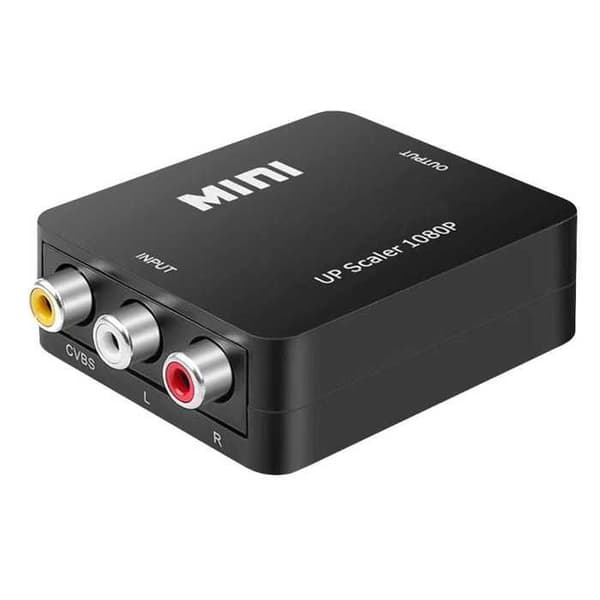 OCIODUAL Composite AV RCA CVBS till HDMI Video Audio Adapter 1080p Svart för TV Full HD AV2HDMI2 Converter