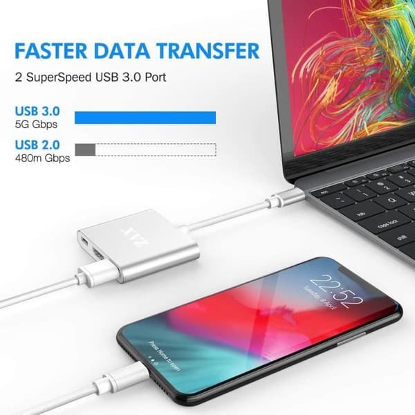 USB C till HDMI-adapter, USB Typ C till HDMI-adapterkonverterare med USB 3.0-2.0-port och USB C-laddningsport compa[L758]
