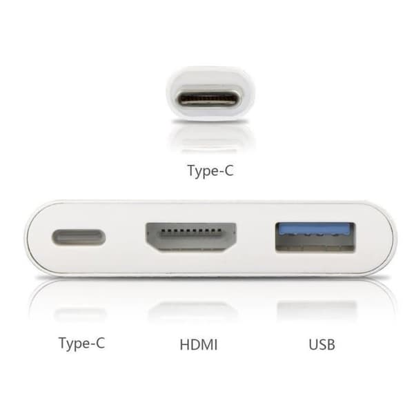 VSHOP ® Usb typ C hane till HDMI, USB C, USB 3.0 honadapter